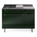 Nostalgie II 48 UP48FSQNMPEGB Freestanding Dual Fuel Range with 5 Sealed Burners with Griddle and French Top Double Oven with Solid Door with Bronze knobs view 1