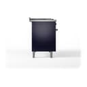 Nostalgie II 48 UP48FSQNMPMBB Freestanding Dual Fuel Range with 5 Sealed Burners with Griddle and French Top Double Oven with Solid Door with Bronze knobs view 4