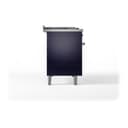 Nostalgie II 48 UP48FSQNMPMBC Freestanding Dual Fuel Range with 5 Sealed Burners with Griddle and French Top Double Oven with Solid Door with Chrome knobs view 4
