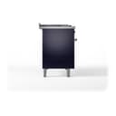 Nostalgie II 48 UP48FSQNMPMBG Freestanding Dual Fuel Range with 5 Sealed Burners with Griddle and French Top Double Oven with Solid Door with Brass knobs view 4