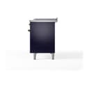 Nostalgie II 48 UP48FSQNMPMBG Freestanding Dual Fuel Range with 5 Sealed Burners with Griddle and French Top Double Oven with Solid Door with Brass knobs view 5
