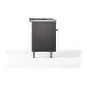 Nostalgie II 48 UP48FSQNMPMGG Freestanding Dual Fuel Range with 5 Sealed Burners with Griddle and French Top Double Oven with Solid Door with Brass knobs view 4