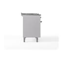 Nostalgie II 48 UP48FSQNMPWHB Freestanding Dual Fuel Range with 5 Sealed Burners with Griddle and French Top Double Oven with Solid Door with Bronze knobs view 4