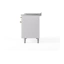 Nostalgie II 48 UP48FSQNMPWHG Freestanding Dual Fuel Range with 5 Sealed Burners with Griddle and French Top Double Oven with Solid Door with Brass knobs view 5