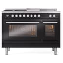 Professional Plus II 48 UP48FSWMPBK Freestanding Dual Fuel Range with 5 Sealed Burners with Griddle and French Top Double Oven with Triple Glass Door with Stainless Steel knobs view 2