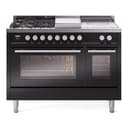 Professional Plus II 48 UP48FSWMPBK Freestanding Dual Fuel Range with 5 Sealed Burners with Griddle and French Top Double Oven with Triple Glass Door with Stainless Steel knobs view 1