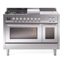 Professional Plus II 48 UP48FSWMPSS Freestanding Dual Fuel Range with 5 Sealed Burners with Griddle and French Top Double Oven with Triple Glass Door view 1