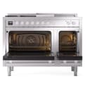 Professional Plus II 48 UP48FSWMPSS Freestanding Dual Fuel Range with 5 Sealed Burners with Griddle and French Top Double Oven with Triple Glass Door view 3