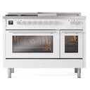 Professional Plus II 48 UP48FSWMPWH Freestanding Dual Fuel Range with 5 Sealed Burners with Griddle and French Top Double Oven with Triple Glass Door with Stainless Steel knobs view 2