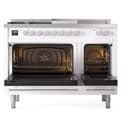 Professional Plus II 48 UP48FSWMPWH Freestanding Dual Fuel Range with 5 Sealed Burners with Griddle and French Top Double Oven with Triple Glass Door with Stainless Steel knobs view 3