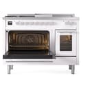 Professional Plus II 48 UP48FSWMPWH Freestanding Dual Fuel Range with 5 Sealed Burners with Griddle and French Top Double Oven with Triple Glass Door with Stainless Steel knobs view 4