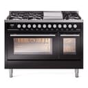 Professional Plus II 48 UP48FWMPBK Freestanding Dual Fuel Range with 8 Sealed Burners with Griddle Double Oven with Triple Glass Door with Stainless Steel knobs view 1