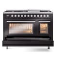 Professional Plus II 48 UP48FWMPBK Freestanding Dual Fuel Range with 8 Sealed Burners with Griddle Double Oven with Triple Glass Door with Stainless Steel knobs view 6