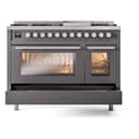 Professional Plus II 48 UP48FWMPMG Freestanding Dual Fuel Range with 8 Sealed Burners with Griddle Double Oven with Triple Glass Door with Stainless Steel knobs view 6