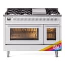 Professional Plus II 48 UP48FWMPRA Freestanding Dual Fuel Range with 8 Sealed Burners with Griddle Double Oven with Triple Glass Door with Stainless Steel knobs view 1