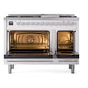 Professional Plus II 48 UP48FWMPWH Freestanding Dual Fuel Range with 8 Sealed Burners with Griddle Double Oven with Triple Glass Door with Stainless Steel knobs view 3