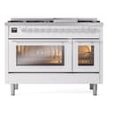 Professional Plus II 48 UP48FWMPWH Freestanding Dual Fuel Range with 8 Sealed Burners with Griddle Double Oven with Triple Glass Door with Stainless Steel knobs view 2