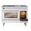 Professional Plus II 48 UP48FWMPWH Freestanding Dual Fuel Range with 8 Sealed Burners with Griddle Double Oven with Triple Glass Door with Stainless Steel knobs view 5