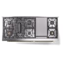 Nostalgie II 60 UP60FNMPAWG Freestanding Dual Fuel Range with 9 Sealed Burners with Griddle Double Oven with Triple Glass Door with Brass knobs view 9