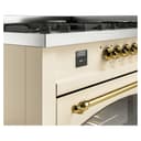 Nostalgie II 60 UP60FNMPAWG Freestanding Dual Fuel Range with 9 Sealed Burners with Griddle Double Oven with Triple Glass Door with Brass knobs view 8