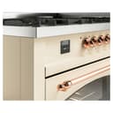 Nostalgie II 60 UP60FNMPAWP Freestanding Dual Fuel Range with 9 Sealed Burners with Griddle Double Oven with Triple Glass Door with Copper knobs view 8