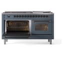 Nostalgie II 60 UP60FNMPBGB Freestanding Dual Fuel Range with 9 Sealed Burners with Griddle Double Oven with Triple Glass Door with Bronze knobs view 5