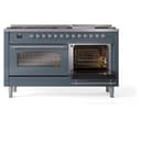 Nostalgie II 60 UP60FNMPBGC Freestanding Dual Fuel Range with 9 Sealed Burners with Griddle Double Oven with Triple Glass Door with Chrome knobs view 6