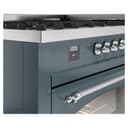 Nostalgie II 60 UP60FNMPBGC Freestanding Dual Fuel Range with 9 Sealed Burners with Griddle Double Oven with Triple Glass Door with Chrome knobs view 8