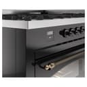 Nostalgie II 60 UP60FNMPBKB Freestanding Dual Fuel Range with 9 Sealed Burners with Griddle Double Oven with Triple Glass Door with Bronze knobs view 8