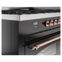 Nostalgie II 60 UP60FNMPBKP Freestanding Dual Fuel Range with 9 Sealed Burners with Griddle Double Oven with Triple Glass Door with Copper knobs view 8