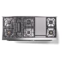 Nostalgie II 60 UP60FNMPBUB Freestanding Dual Fuel Range with 9 Sealed Burners with Griddle Double Oven with Triple Glass Door with Bronze knobs view 9