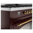 Nostalgie II 60 UP60FNMPBUG Freestanding Dual Fuel Range with 9 Sealed Burners with Griddle Double Oven with Triple Glass Door with Brass knobs view 8