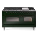 Nostalgie II 60 UP60FNMPEGB Freestanding Dual Fuel Range with 9 Sealed Burners with Griddle Double Oven with Triple Glass Door with Bronze knobs view 1