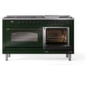 Nostalgie II 60 UP60FNMPEGB Freestanding Dual Fuel Range with 9 Sealed Burners with Griddle Double Oven with Triple Glass Door with Bronze knobs view 6