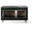 Nostalgie II 60 UP60FNMPEGB Freestanding Dual Fuel Range with 9 Sealed Burners with Griddle Double Oven with Triple Glass Door with Bronze knobs view 4