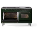 Nostalgie II 60 UP60FNMPEGB Freestanding Dual Fuel Range with 9 Sealed Burners with Griddle Double Oven with Triple Glass Door with Bronze knobs view 5