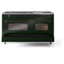Nostalgie II 60 UP60FNMPEGB Freestanding Dual Fuel Range with 9 Sealed Burners with Griddle Double Oven with Triple Glass Door with Bronze knobs view 7
