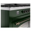 Nostalgie II 60 UP60FNMPEGB Freestanding Dual Fuel Range with 9 Sealed Burners with Griddle Double Oven with Triple Glass Door with Bronze knobs view 8