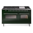Nostalgie II 60 UP60FNMPEGC Freestanding Dual Fuel Range with 9 Sealed Burners with Griddle Double Oven with Triple Glass Door with Chrome knobs view 1