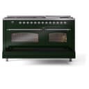 Nostalgie II 60 UP60FNMPEGC Freestanding Dual Fuel Range with 9 Sealed Burners with Griddle Double Oven with Triple Glass Door with Chrome knobs view 7