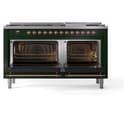 Nostalgie II 60 UP60FNMPEGP Freestanding Dual Fuel Range with 9 Sealed Burners with Griddle Double Oven with Triple Glass Door with Copper knobs view 4