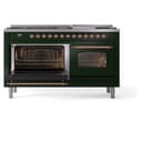 Nostalgie II 60 UP60FNMPEGP Freestanding Dual Fuel Range with 9 Sealed Burners with Griddle Double Oven with Triple Glass Door with Copper knobs view 5