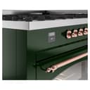 Nostalgie II 60 UP60FNMPEGP Freestanding Dual Fuel Range with 9 Sealed Burners with Griddle Double Oven with Triple Glass Door with Copper knobs view 8