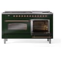 Nostalgie II 60 UP60FNMPEGP Freestanding Dual Fuel Range with 9 Sealed Burners with Griddle Double Oven with Triple Glass Door with Copper knobs view 6