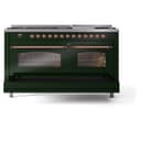 Nostalgie II 60 UP60FNMPEGP Freestanding Dual Fuel Range with 9 Sealed Burners with Griddle Double Oven with Triple Glass Door with Copper knobs view 7