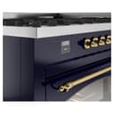 Nostalgie II 60 UP60FNMPMBG Freestanding Dual Fuel Range with 9 Sealed Burners with Griddle Double Oven with Triple Glass Door with Brass knobs view 8