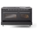Nostalgie II 60 UP60FNMPMGC Freestanding Dual Fuel Range with 9 Sealed Burners with Griddle Double Oven with Triple Glass Door with Chrome knobs view 7