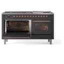 Nostalgie II 60 UP60FNMPMGP Freestanding Dual Fuel Range with 9 Sealed Burners with Griddle Double Oven with Triple Glass Door with Copper knobs view 5