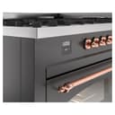 Nostalgie II 60 UP60FNMPMGP Freestanding Dual Fuel Range with 9 Sealed Burners with Griddle Double Oven with Triple Glass Door with Copper knobs view 8