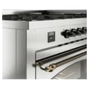Nostalgie II 60 UP60FNMPSSB Freestanding Dual Fuel Range with 9 Sealed Burners with Griddle Double Oven with Triple Glass Door with Bronze knobs view 8